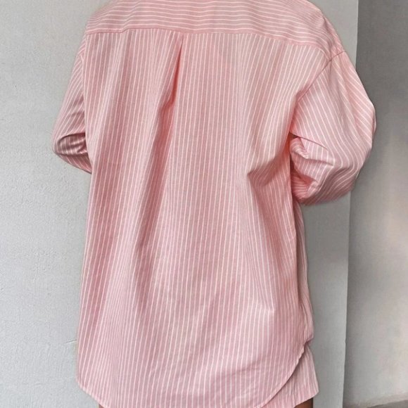 PINK STRIPED BLOUSE AND SHORTS SET SUMMER STREETWEAR - Picture 2 of 8